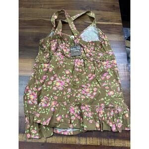 NEW Matilda Jane On A Whim Flutter Top Cross Back Rayon Floral Women Small